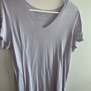 American Eagle purple V-neck shirt